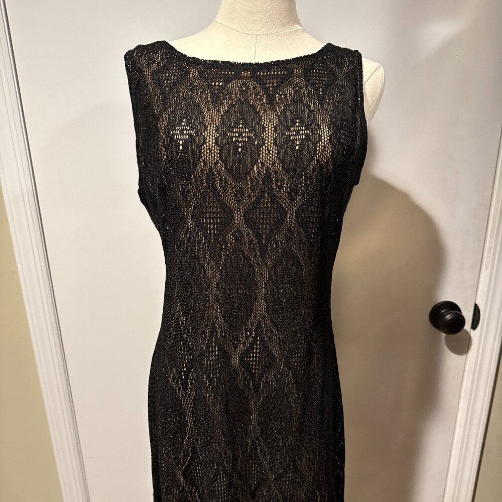 Vintage 20s flapper dress lace with fringe